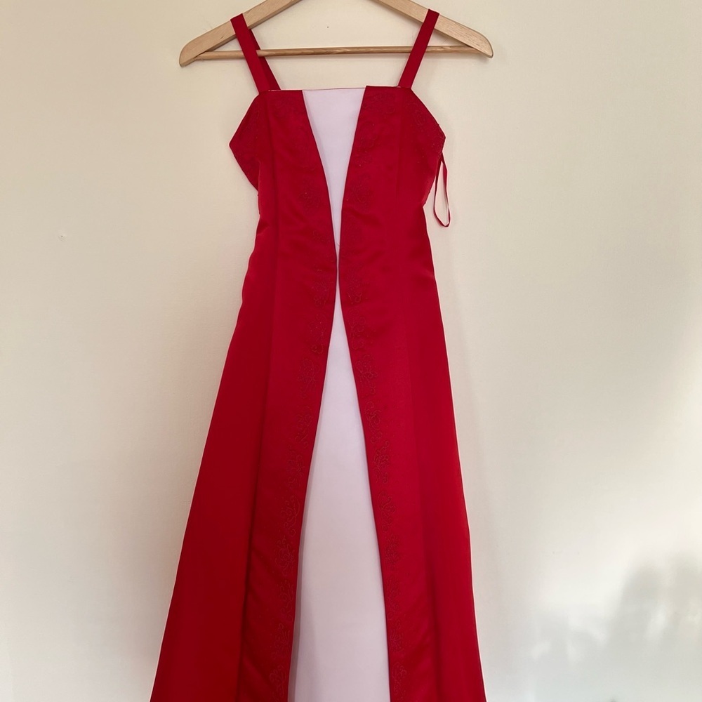 Angels New York Kids Girls Gown Sze 12 Red Formal
Dress Ocassion Holiday Festive - Picture 13 of 17